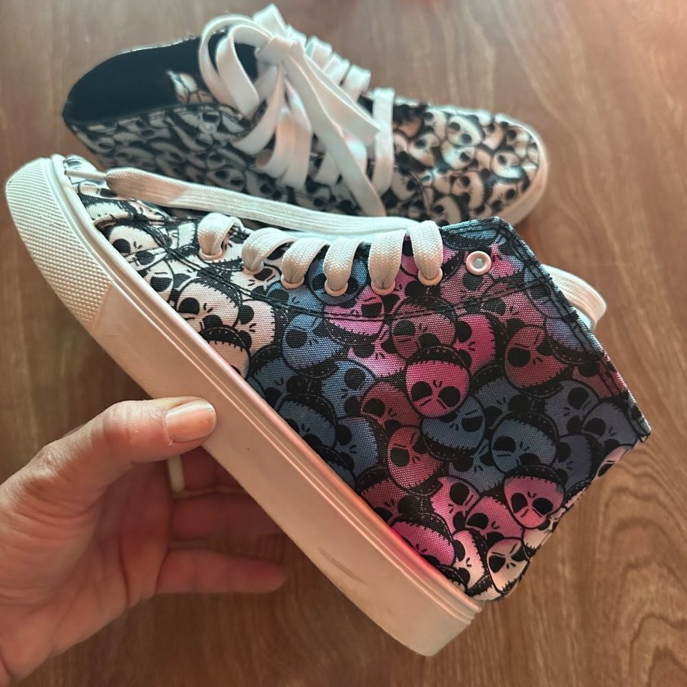 Disney Nightmare Before Christmas Jack Skeleton High Top Sneakers Size 8 - Picture 10 of 12